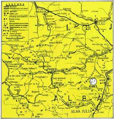 harta zonei (manastirea se afla in cercul alb)